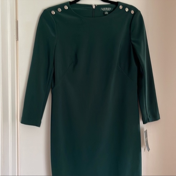 Lauren Ralph Lauren Slim Fit Fern Green NWT Dress - Picture 3 of 6